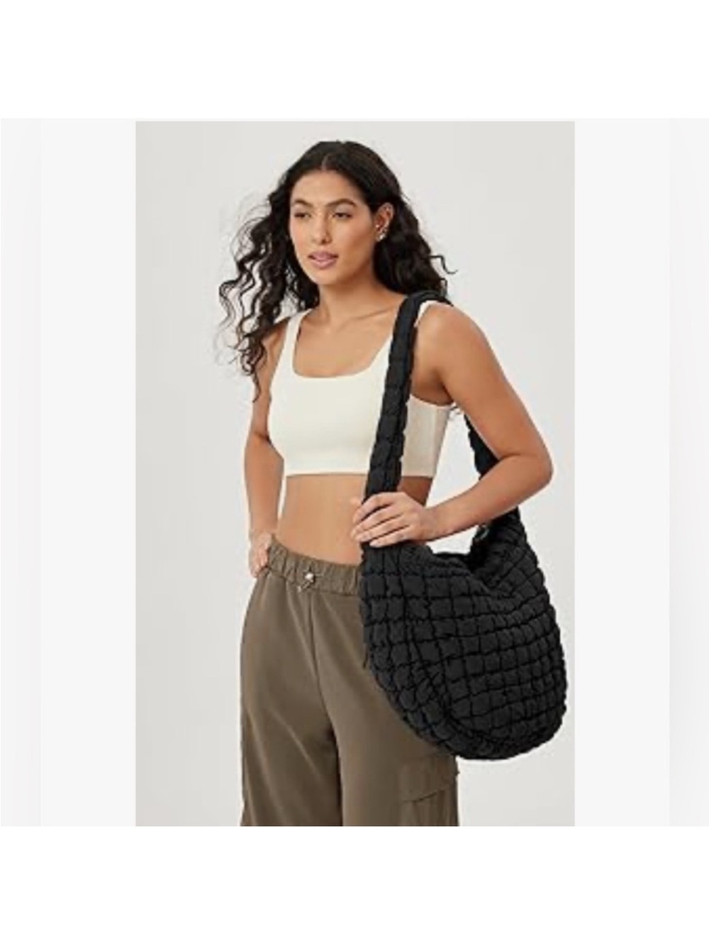 FP Movement by Free People Quilted Shoulder Bag in Tan